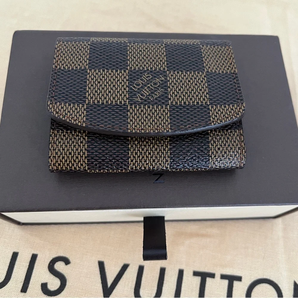 Louis Vuitton Ebene Necklace Earring Cufflink Holder Dust bag Box Vintage Unisex